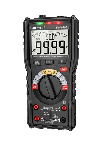 Folinda Multimetre Mestek Dm100b Lcd Ekranlı Dijital Akıllı Taşınabilir Multimetre Arka Aydınlatmal-siyah