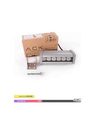 ACK LED Wallwasher 3000K Gün Işığı 6W 180mm Gün Işığı