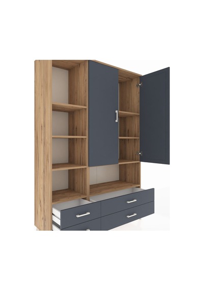 Hyperion Dolap 8 Raflı 4 Çekmeceli 2 Kapaklı 132x44x195 Çam-antrasit/antrasit Antrasıt/antrasıt Hyperion Dolap 8 Raflı 4 Çekmeceli 2 Kapaklı 132x44x195 Çam-antrasit/antrasit Antrasıt/antrasıt