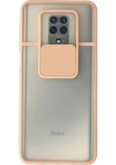 Newface Xiaomi Redmi Note 9 Pro Kılıf Palm Buzlu Kamera Sürgülü Silikon - Pembe
