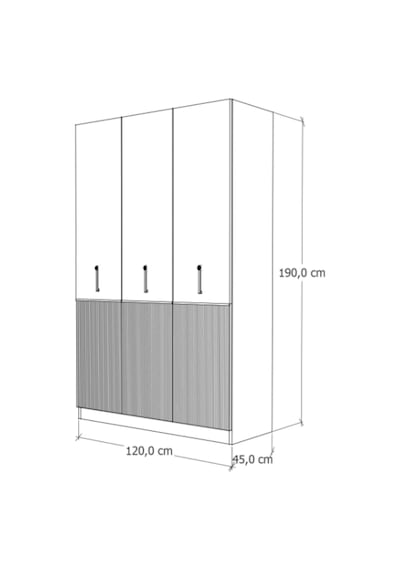 Rudu Milas 3 Kapaklı 120x45x190 Cm Giyisi, Eşya Dolap/gardırop Antrasit-dor Antrasit - Dor Rudu Milas 3 Kapaklı 120x45x190 Cm Giyisi, Eşya Dolap/gardırop Antrasit-dor Antrasit - Dor