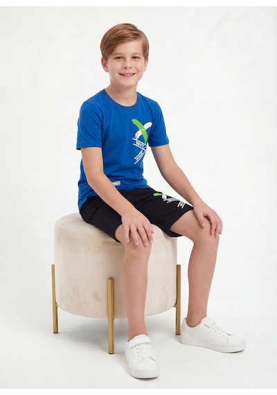 Panios Kids X White Baskı Detaylı Yuvarlak Yaka Yazlık Erkek Çocuk Alt Üst Takım Mavi Panios Kids X White Baskı Detaylı Yuvarlak Yaka Yazlık Erkek Çocuk Alt Üst Takım Mavi
