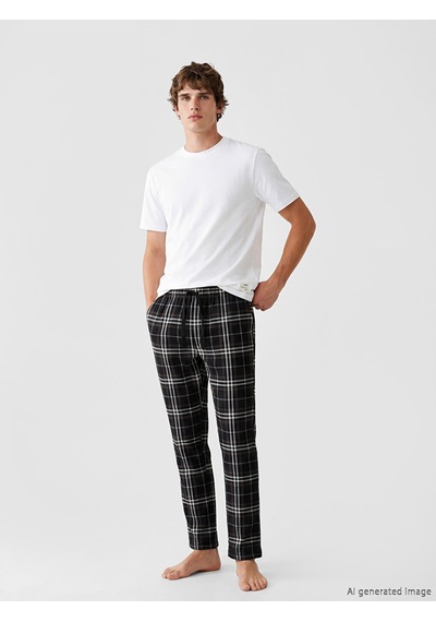 Lc Waikiki Lc Waıkıkı Siyah Standart Kalıp Ekose Erkek Pijama Altı