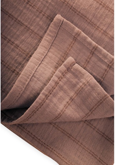 Cigit Naturel Battaniye 90x100cm Kahve Çift Çizgili Kahverengi