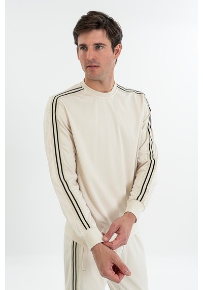 Maraton Comfort Erkek Bisiklet Yaka Taş- Sweatshirt Taş-