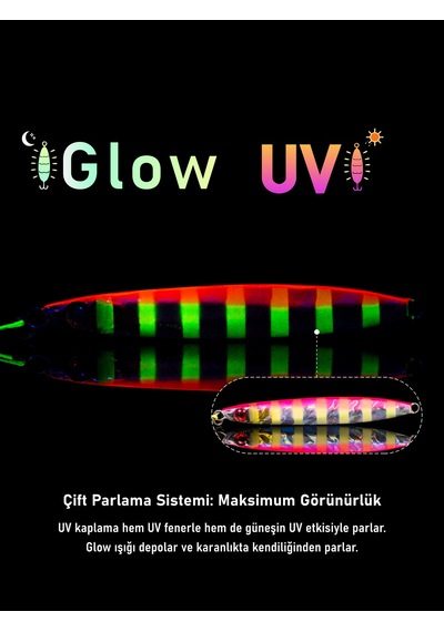 Jig, Zoka, Suni Yem, Glow Uv Metal Jig, 45gr 10cm Jıgto Nova-45