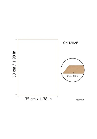 3 Mm 35x50 Mdf Plaka 3 Adet - Hobi, Maket, Ahşap El Sanatları İçin Uygun 3 Lü Paket