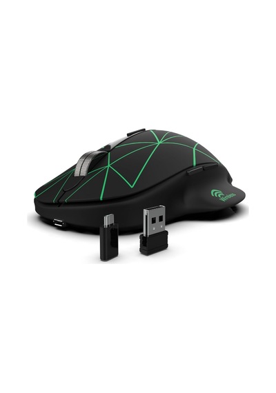 Inca-ınca Iwm-551 Rechargeable 4 Led İlluminated Silent Wireless Mouse Sessiz Micro Usb Kablo Usb+ Type C Desteği Çift Alıcı 2.4ghz Kablosuz Fare Dpı 800 1200 1600 400mah