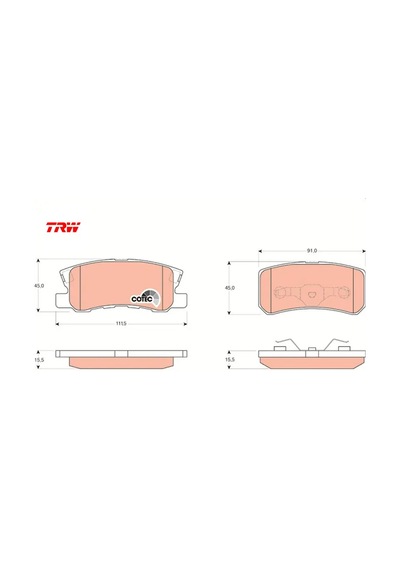 Arka Fren Balata P4008 12 C4 1.6hdi 12 / Mıtsubıshı Outlander 2.0l Cw4w 07-12 / Asx 1.6l 4a92 Ga Trw Mr510544
