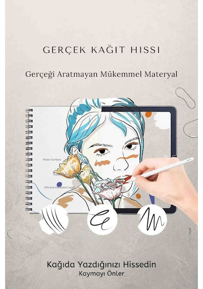 Galaxy Tab S10 Fe Plus Uyumlu 13.1 İnç Gerçek Kağıt Hissi Parlama Önleyici Paper Like Ekran Koruyucu