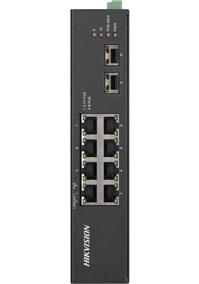 Ds-3t0510 Hp-e/hs Industrial Poe Switch 8 Port Fast Ethernet Industrial Poe Switch