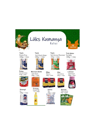 Lüks Kumanya Erzak Kolisi Ramazan Paketi 13 Ürün 9 Kg