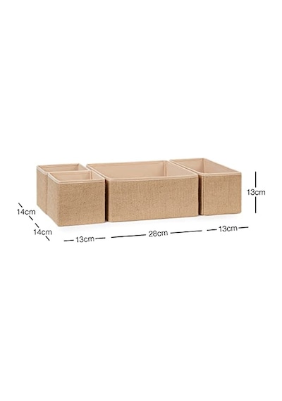 Ocean Home Textile Jüt Çekmece İçi Organizer Set Açık Bej