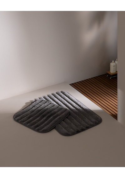 Madame Coco Elvane 2'li Banyo Paspası - Antrasit 8684427345078 Çok Renkli