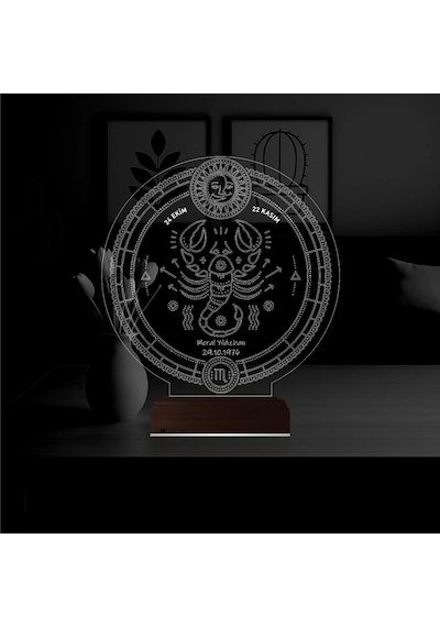 Luvivia Astroloji Akrep Burcu Kişiye Özel 3d Lamba - Masa Gece Lambası