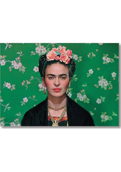 Cakasepetim Frida Kahlo Yeşil Zeminde Ahşap Mdf Tablo