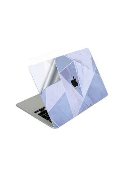 Apple Uyumlu Macbook Air M1 Kılıf Marble14 Kaplama Yapıştırma Sticker Laptop Koruyucu A2337 İle Siyah