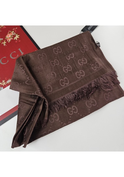 Miorel Scarfs G Desen Çift Taraflı Kaşmir İpek Şal 4 Mevsim Soft Pamuklu Şal Acı Kahve