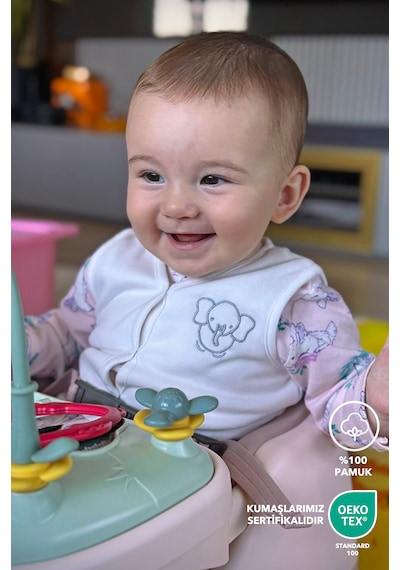 Lilalinda Bebek/çocuk Yelek %100 Pamuk Nakış Detaylı Ekru