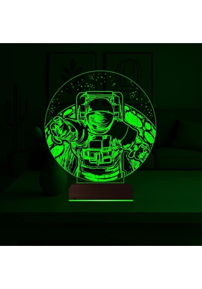 Luvivia Astronot Gezegen 3d Lamba - Masa Gece Lambası V2 Şeffaf