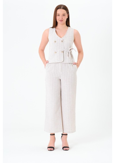 Sortie Collection Seyyar Kemerli Pantolon Bej
