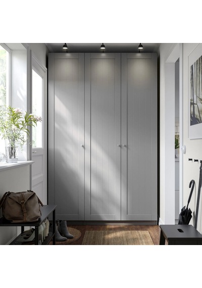 Ikea Koyu Gri Fonksiyonel Kapaklı Gardırop 150x60x236 Cm