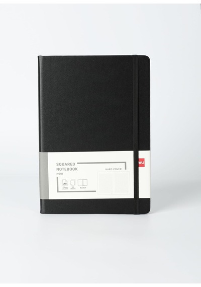 Deri Kaplı A5 120 Yp 70g Defter Kareli Siyah-mavi Çok Renkli