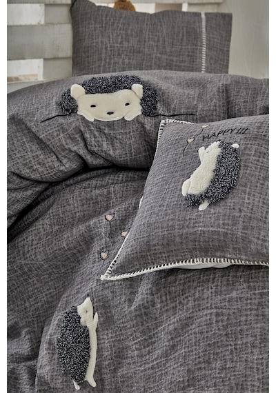 Ecocotton Migala Bebek Nevresim Takımı Organik Pamuk Müslin Nakışlı Gri 100 x 150 CM Ecocotton Migala Bebek Nevresim Takımı Organik Pamuk Müslin Nakışlı Gri 100 x 150 CM