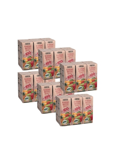 Karışık Meyve Suyu %100 Meyve Suyu Oranı Şeker Ilavesiz 36 Adet X 200 Ml