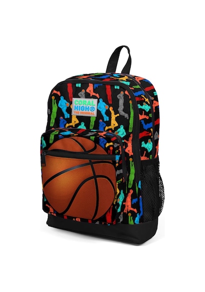 Coral High Kids Siyah Basketbol Toplu Desenli Dört Bölmeli Okul S