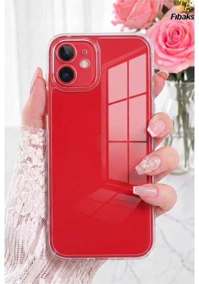 Fibaks iPhone 12 Uyumlu Kılıf Kamera Korumalı Yumuşak Şeffaf Ince Süper Silikon