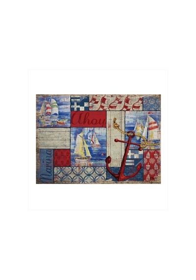 Bedeko Kırk Yama Deniz Temalı Art Mdf Tablo 25 Cm X 35 Cm