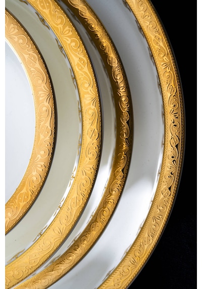 Acar Valiere 12 Kişilik 58 Parça Yemek Takımı Beyaz/gold