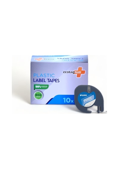 Ecotagplus Dymo Letratag Muadili Plastik Serit Etiket Eco Paket 10 L