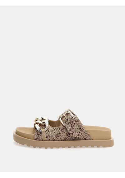 Guess Fatema 4g Logolu Kadın Terlik Fl6ft2fal03 Bej