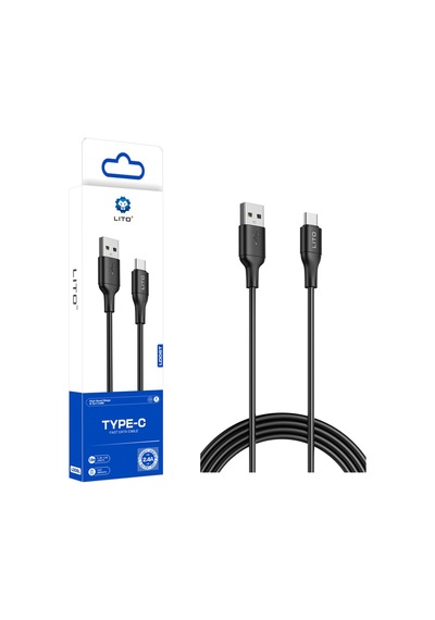 Lito Usb-type C Hızlı Şarj Ve Data Kablosu Pvc Material-ld06 Black