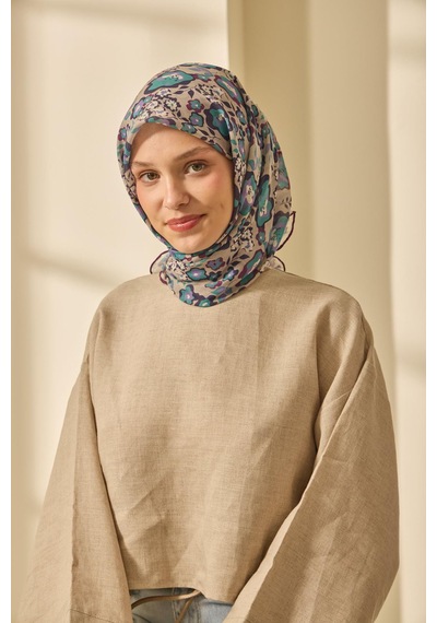 Silk Home Mine Desen Soft Pamuk Eşarp Taş