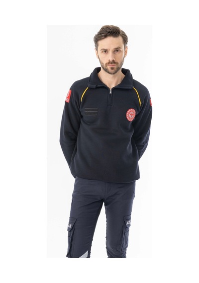 112 Acil Tıp Teknisyeni Uzun Kol Fermuarlı Sweatshirt Unisex Att005 Lacivert