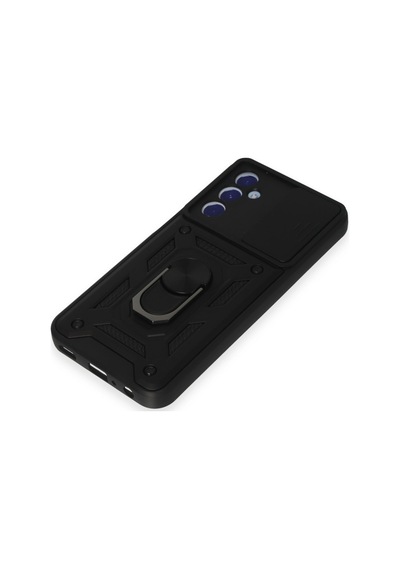 Samsung Galaxy Uyumlu - M34 5g Kılıf Pars Lens Yüzüklü Silikon - Siyah