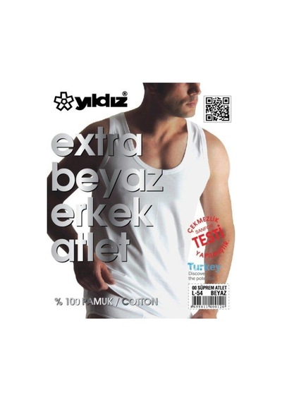 Yıldız 00 % 100 Pamuk Extra Beyaz Süprem Erkek Atlet (461477610)