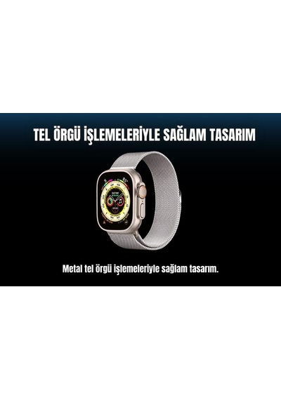 Apple Uyumlu  Watch Milano Seri 42,44,45,49mm, 1/2/3/4/5/6/se/7/8/ultra Metal Akıllı Saat Kordon Ve Kayışı Siyah