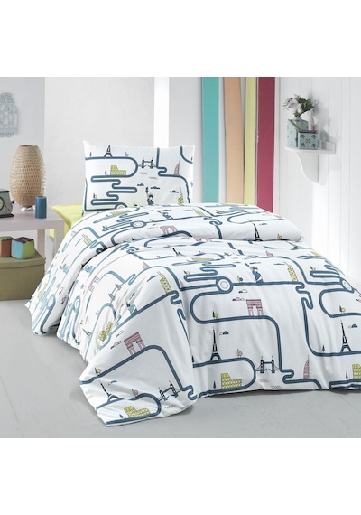 Menderes Home Cotton Collection Ranforce Tek Kişilik Nevresim Takımı Travel