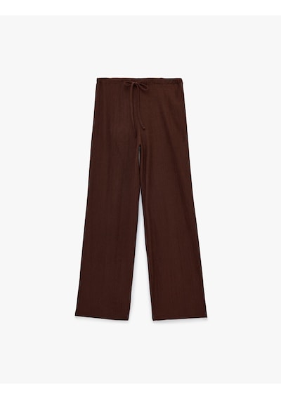 Koton Normal Bel Cepli Bağcıklı Geniş Paça Pantolon Kahverengi 6sal40130ık Kahve Koton Normal Bel Cepli Bağcıklı Geniş Paça Pantolon Kahverengi 6sal40130ık Kahve