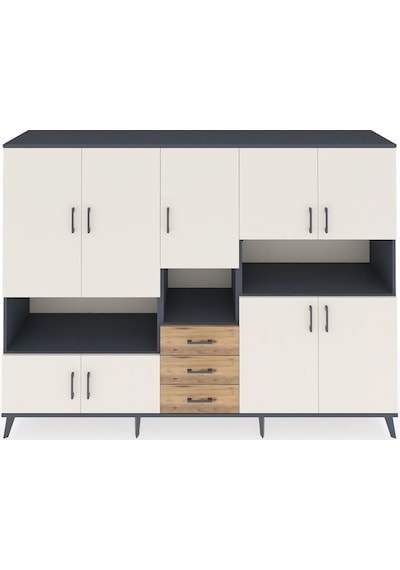 Hyperion Dolap 13 Raflı 3 Çekmeceli 9 Kapaklı 220x44x163 Antrasit Antrasit-aytaşı/çam Hyperion Dolap 13 Raflı 3 Çekmeceli 9 Kapaklı 220x44x163 Antrasit Antrasit-aytaşı/çam
