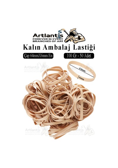 Kalın Ambalaj Lastiği 100 Gr 50 Li 1 Paket %100 Kauçuk 64x6mm Geniş Büyük Paket Lastik Kasa Poşet Taşıma Lastiği
