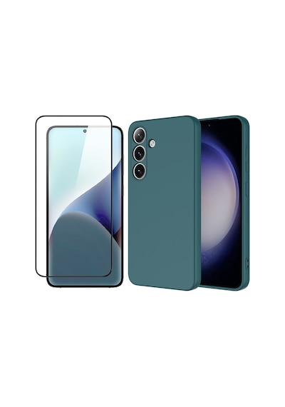 Vendas Samsung Galaxy Uyumlu  S26 Plus Kılıf Vendas Mara Lansman Kapak + Cam Ekran Koruyucu Yeşil