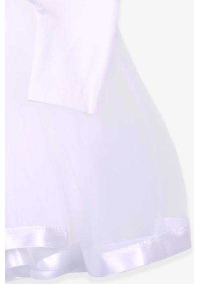 Breeze Kız Çocuk Uzun Kollu Elbise Fiyonklu 1.5-5 Yaş, Ekru