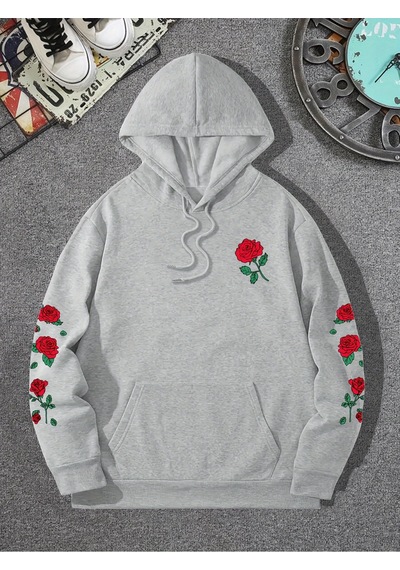 Startmore Startmorekırmızı Gül Baskılı Hoodies Rahat Sokak Kadın Tişörtü Rahat Polar Yumuşak Kazak Clothes Gevşe Gri Startmore Startmorekırmızı Gül Baskılı Hoodies Rahat Sokak Kadın Tişörtü Rahat Polar Yumuşak Kazak Clothes Gevşe Gri