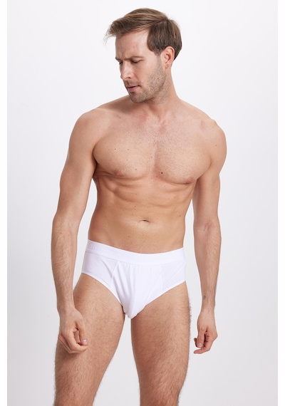 Tudors Erkek 6'lı Paket Likralı Pamuklu Beyaz Slip Külot-41737 Beyaz