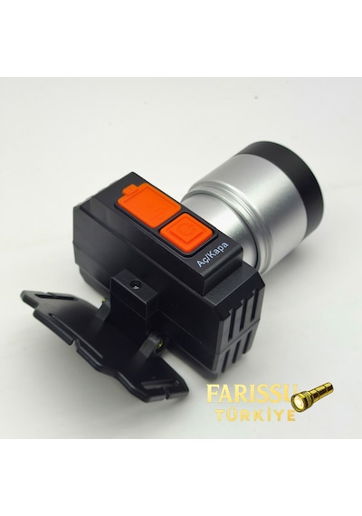 Gold Silver 2400 Lümen Güçlü Led Kafa Lambası - 4 Modlu, Sos Özellikli, Yağmur Geçirmez Gri